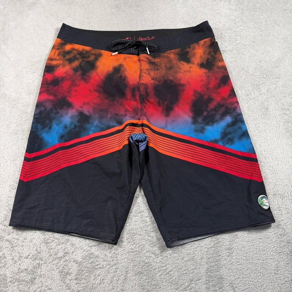 O'Neill Wavecult Board Shorts Mens 32 Multicolor Tie Dye Surf Swim Stretch Beach